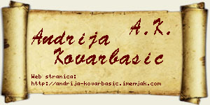 Andrija Kovarbašić vizit kartica